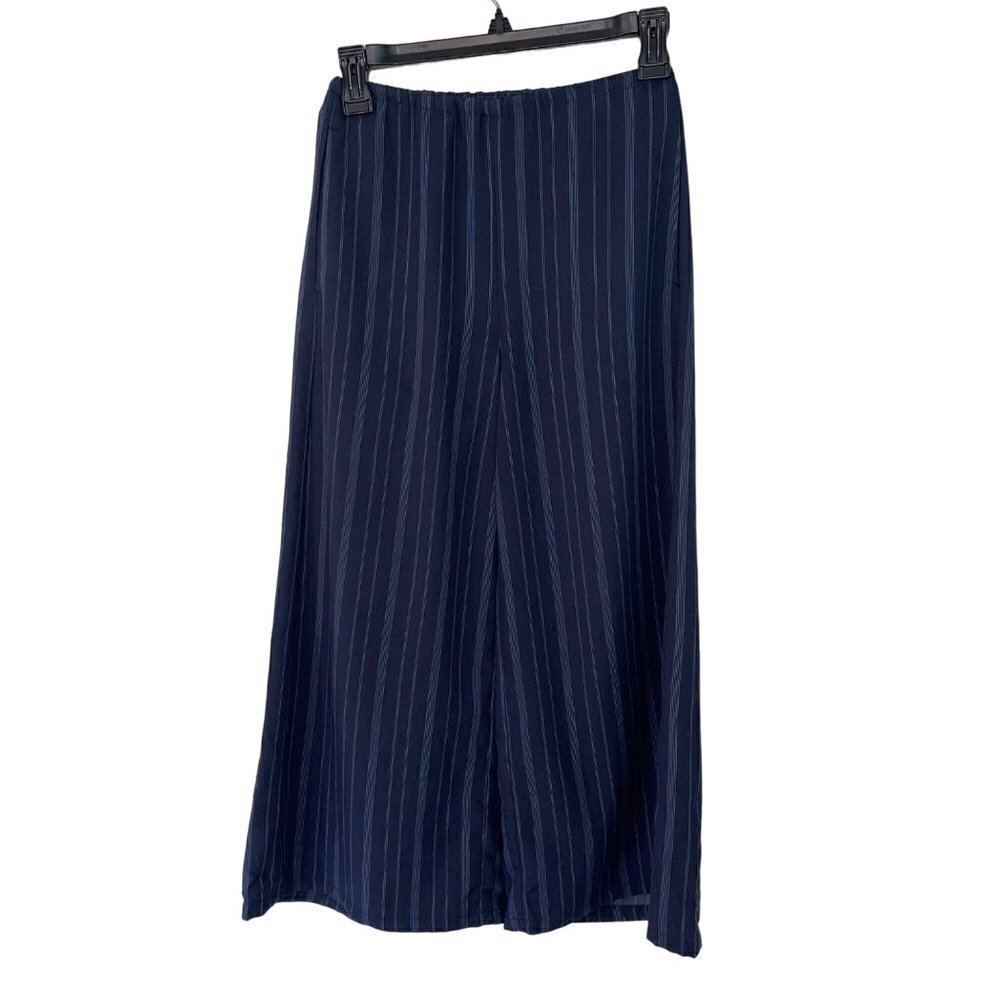 Vince Womens Culottes Pants Size XXS  Blue Variegated Stripe High Waist Wide Leg